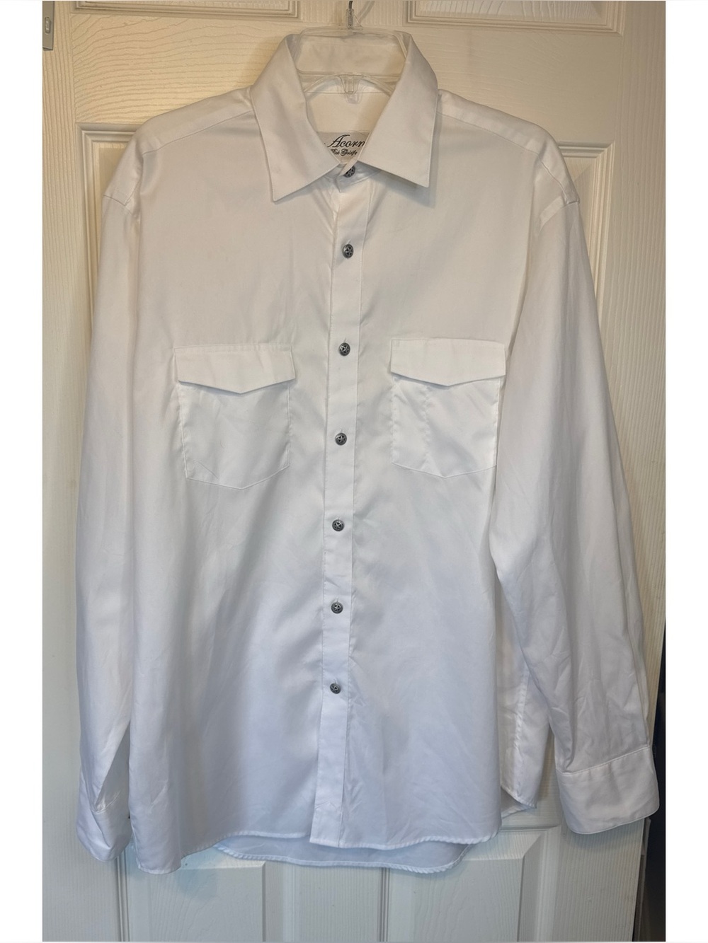Acorn by Bob Goldfeder White Western Dress Shirt.  Large